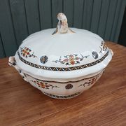 Large antique soup tureen Gien