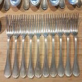 Service in Alfenide 84 of 10 forks, 10 spoons 1 ladle and a large spoon