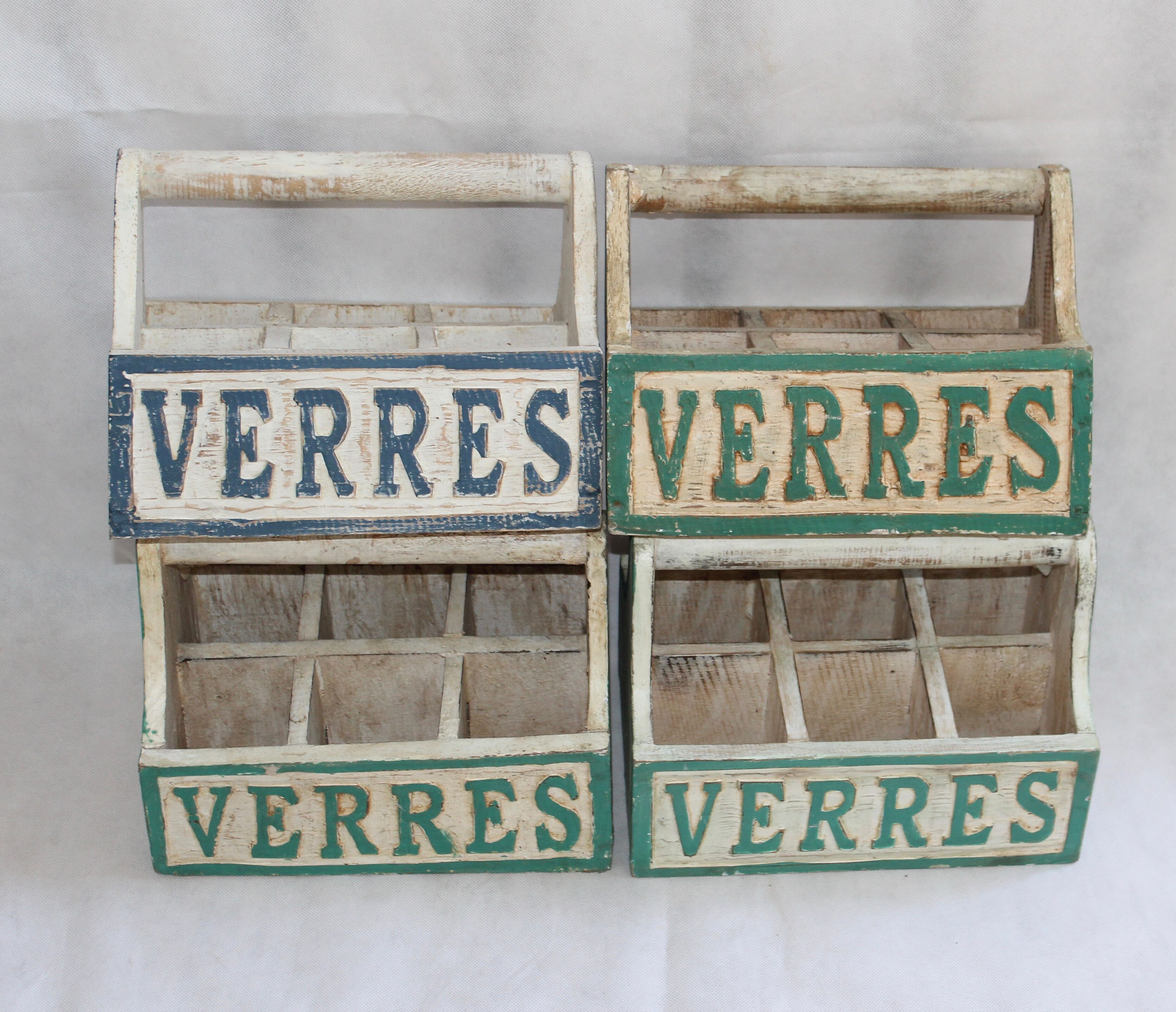 Lot of vintage wooden door-glass