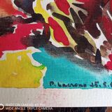 Gouache on paper from 1989, Pierre Lacroux (1909-1993)