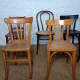 Set of 8 mismatched vintage bistro chairs