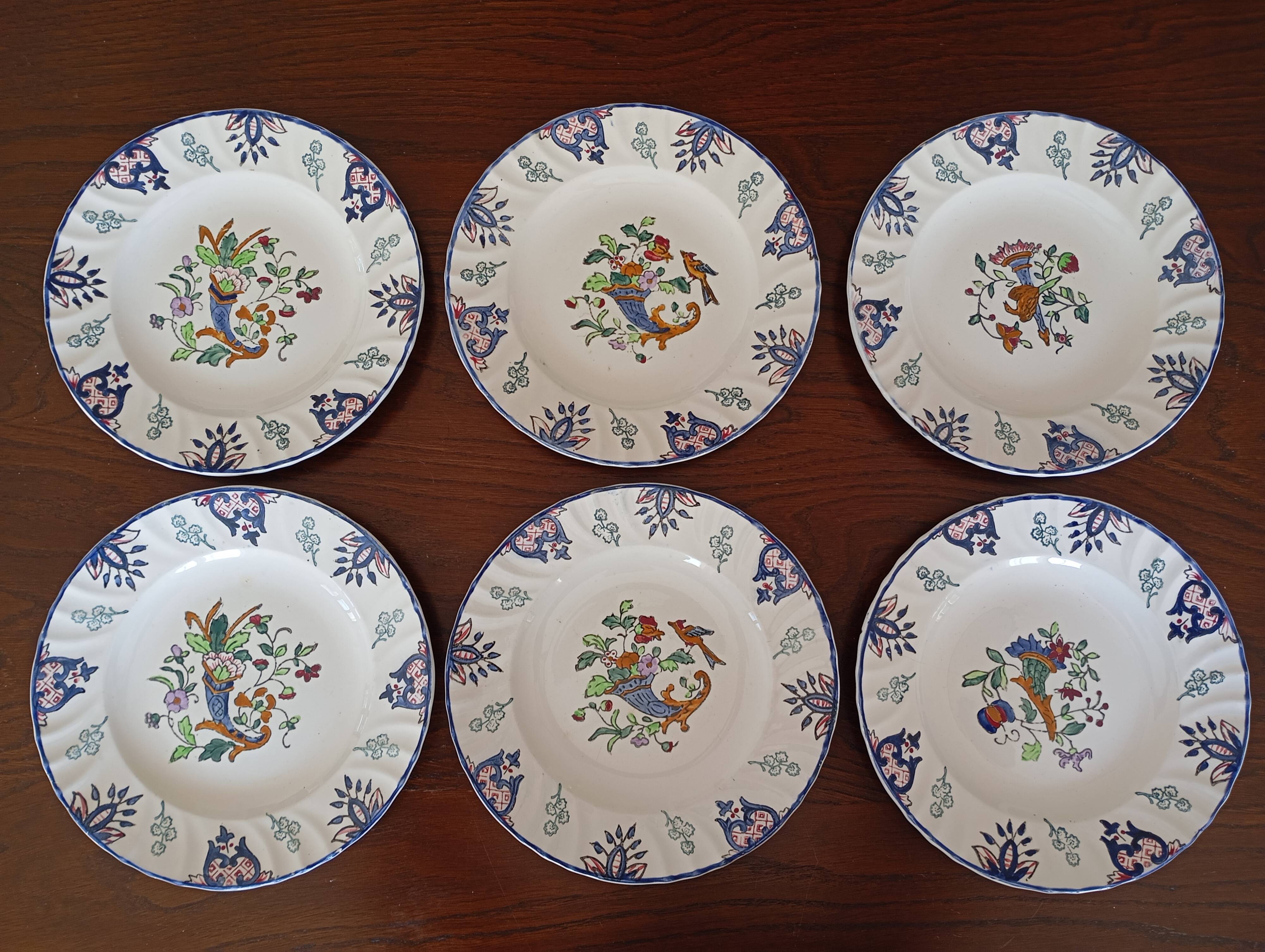 Flat plates "Vieux Rouen" Longwy