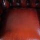 Spacious red English 2.5-seater cowhide leather chesterfield sofa