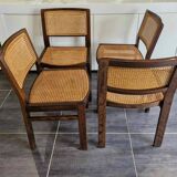 Set of 4 Baumann chairs, 1970s