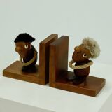 Danish Design Optimist and Pessimist Book Ends by Hans Bolling 1960s