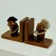 Danish Design Optimist and Pessimist Book Ends by Hans Bolling 1960s
