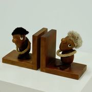 Danish Design Optimist and Pessimist Book Ends by Hans Bolling 1960s