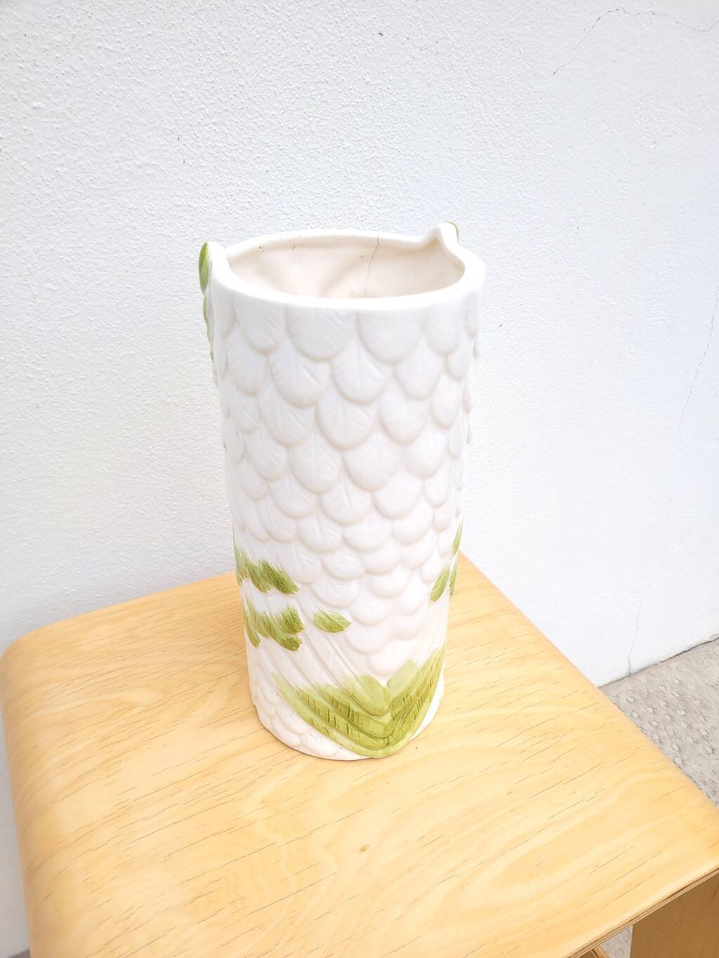 Francesco Guarino owl vase in slip ceramic