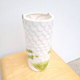 Francesco Guarino owl vase in slip ceramic