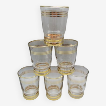 Lot de 6 verres vintage années 50'