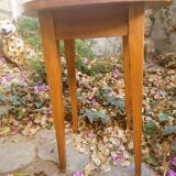 Honey-colored solid beech side table