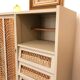 60s/70s wardrobe in wood and rattan