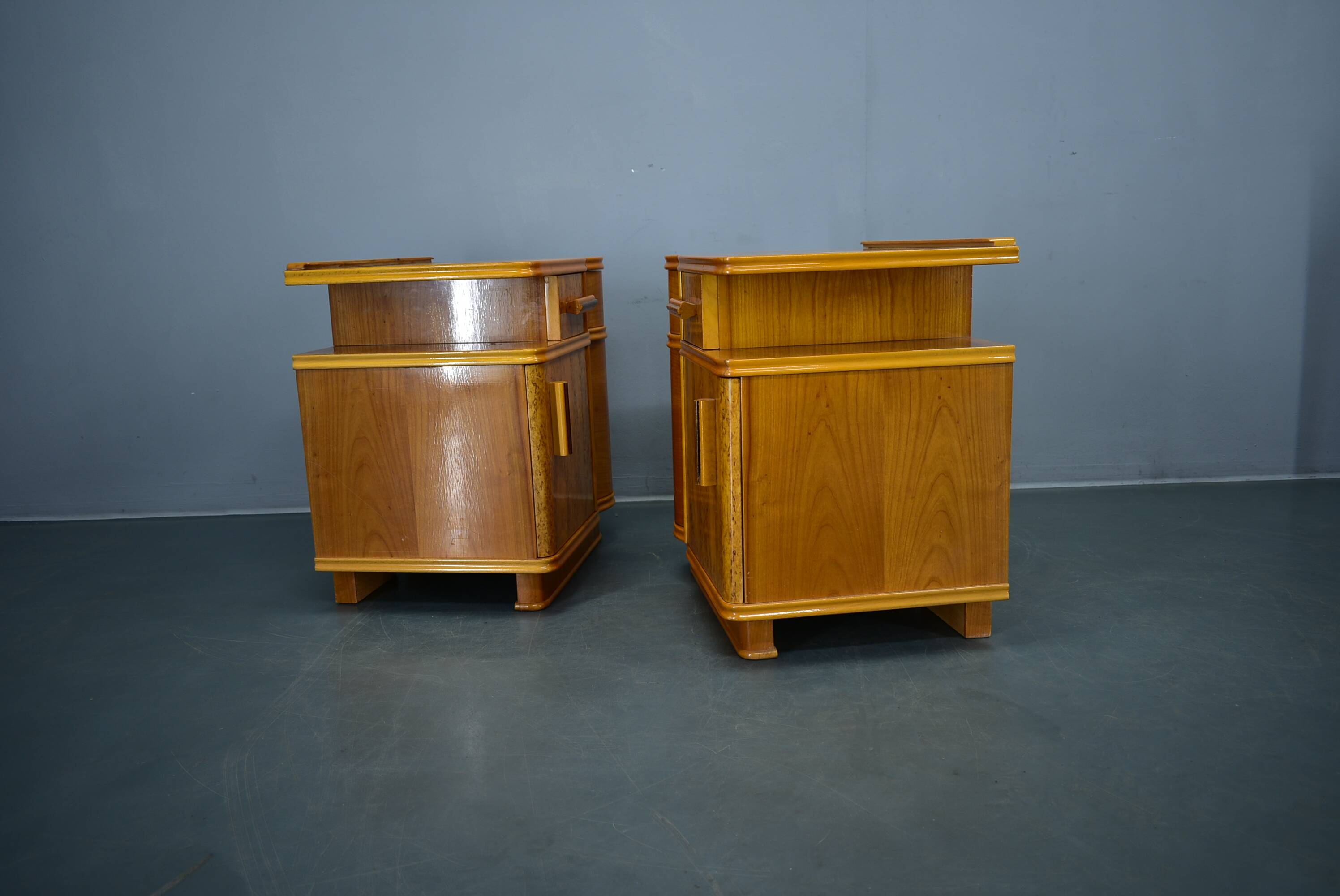 1939s pair of Art Deco bedside tables, Czechoslovakia