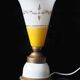 Vintage yellow and gold glass lamp