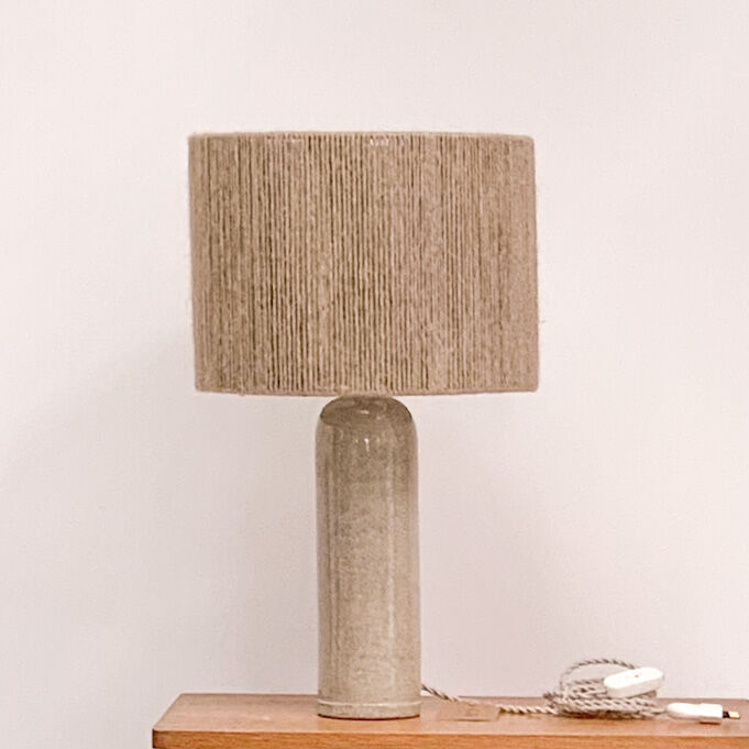 Lampe grès et corde de jute