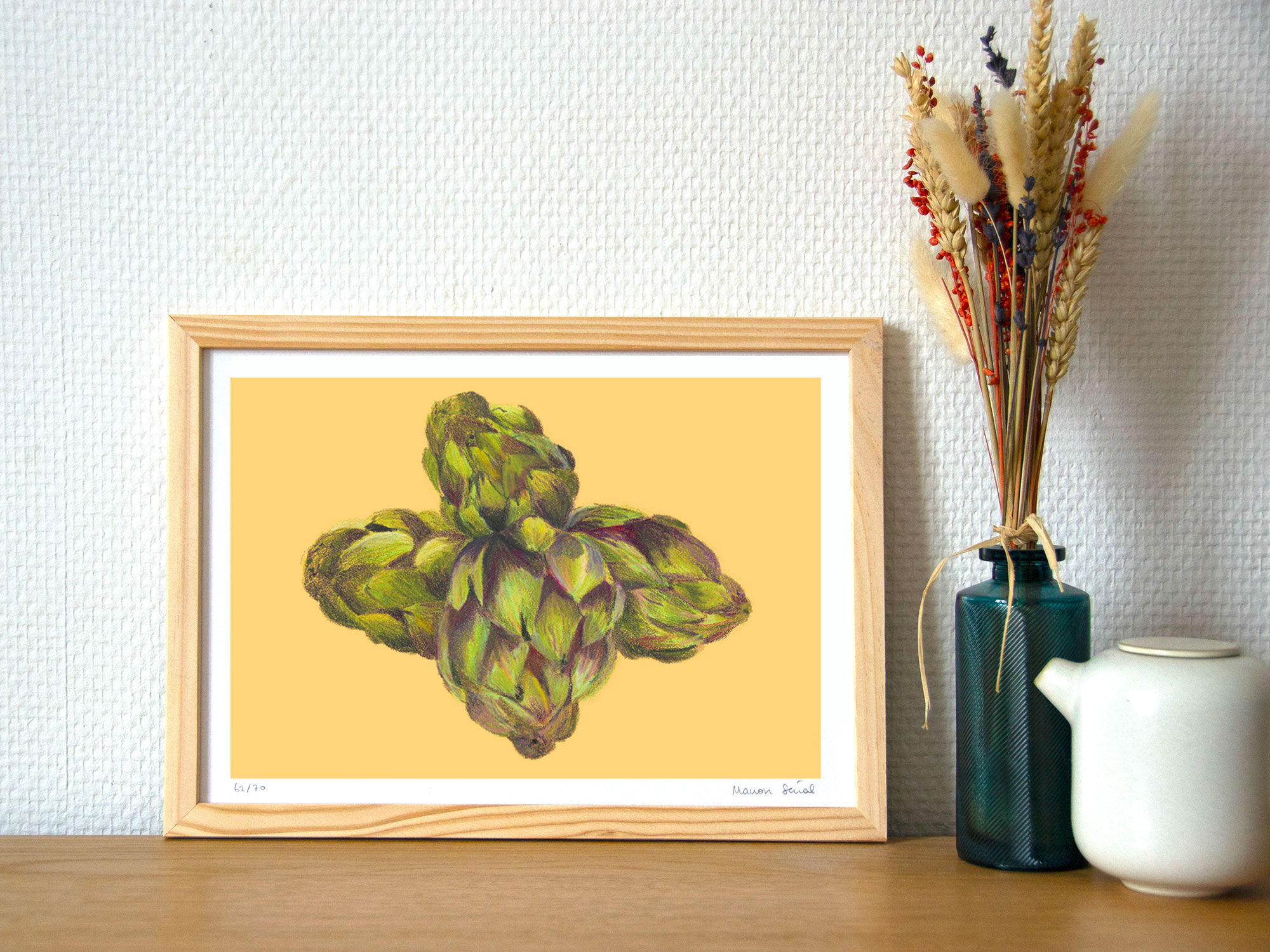 Pastel Artichoke A4 - flower vegetable