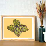 Pastel Artichoke A4 - flower vegetable