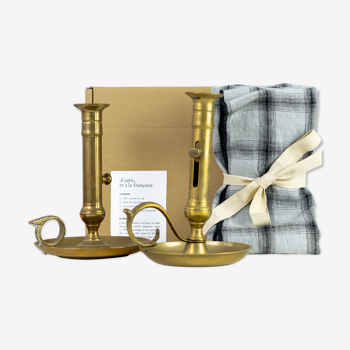 2 candle holders and 2 tea towels — All fire all flame #76