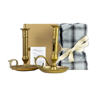 2 candle holders and 2 tea towels — All fire all flame #76