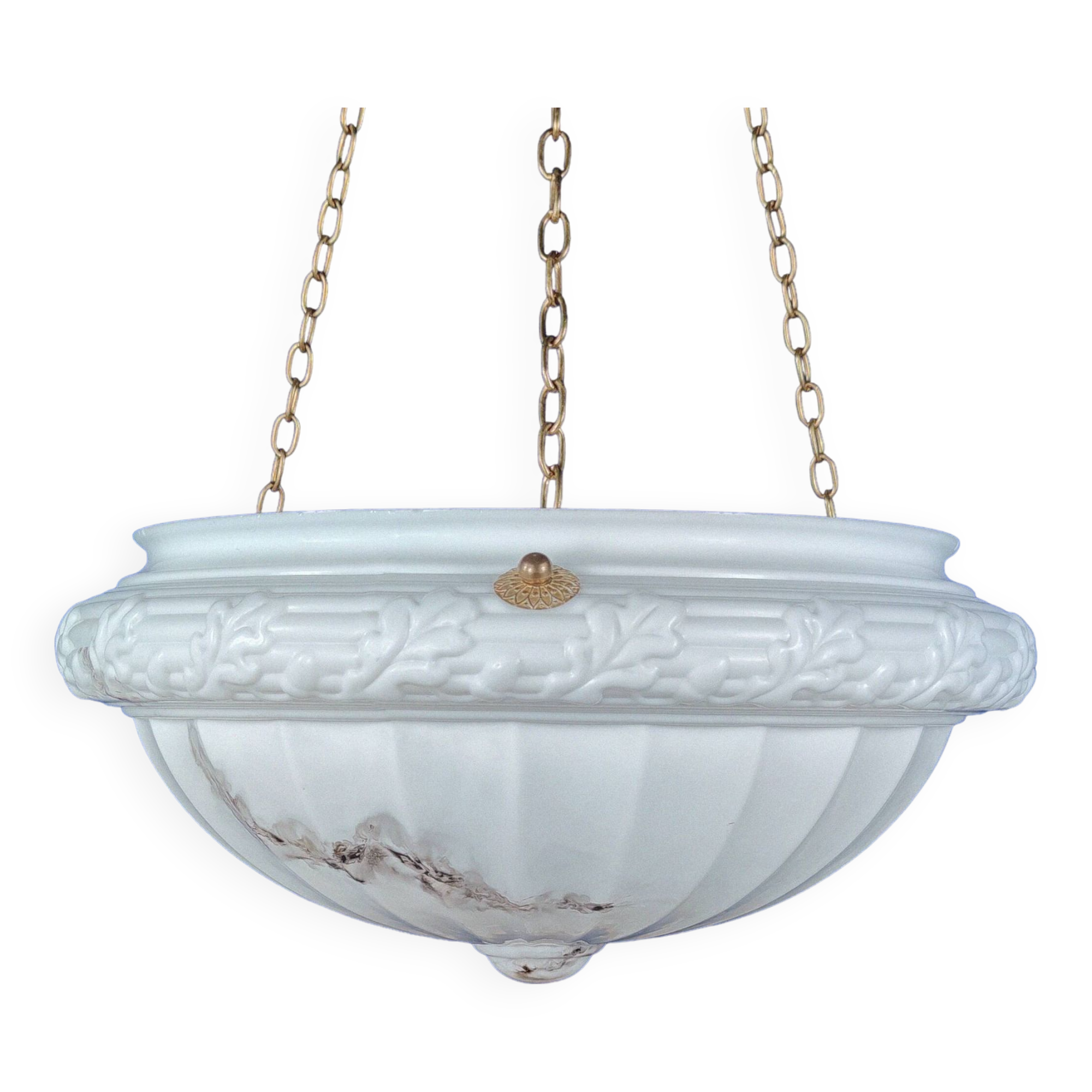 1930s Classical Opaline Plafonnier Ceiling Pendant Lamp