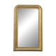 Grand miroir ancien français doré à décor floral peint