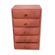 Restored vintage chest of drawers – 1960 – Terracotta & brass – unique piece
