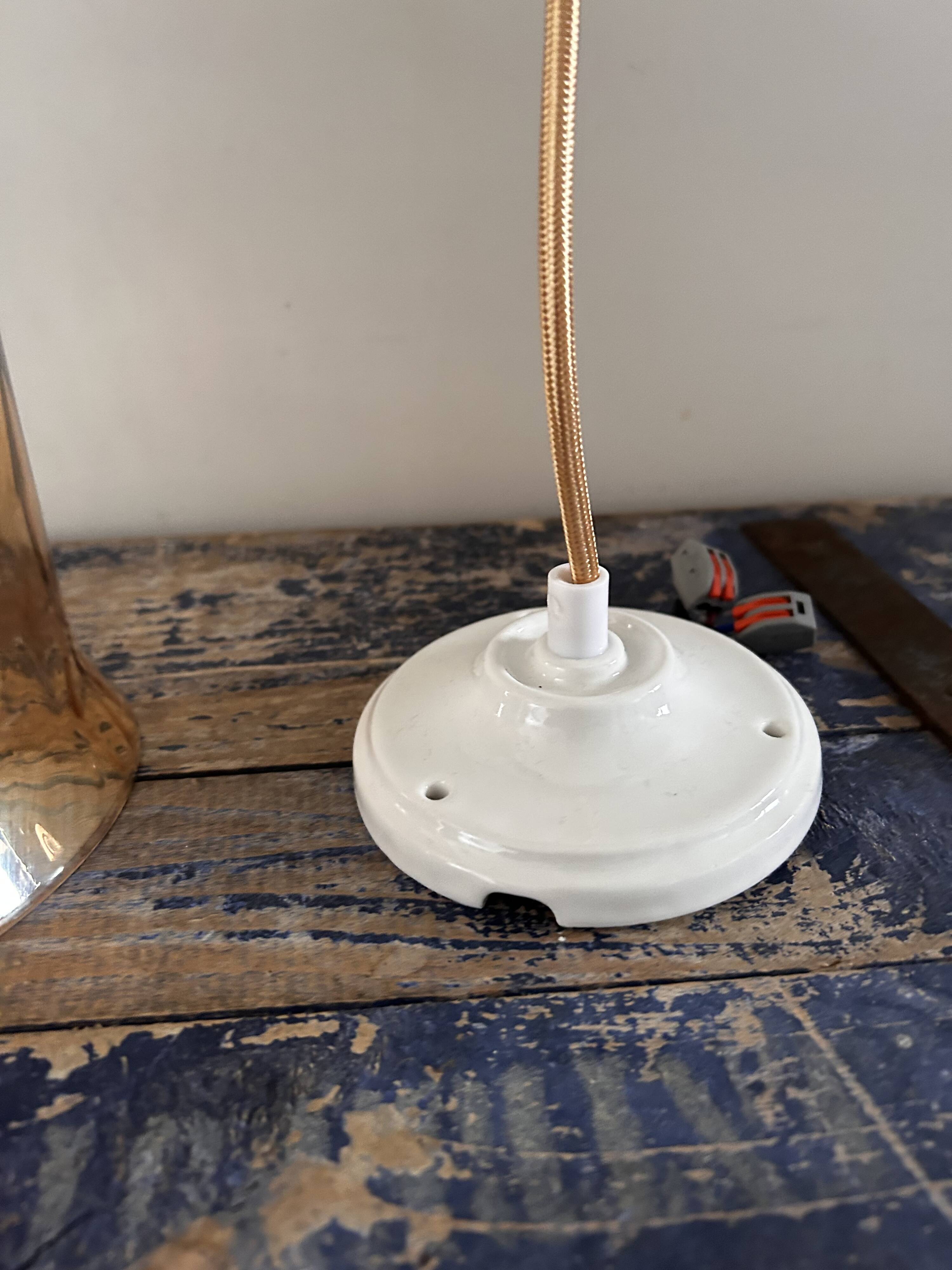 Vintage golden glass pendant light