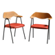 Pair of armchairs model 675 by Robin and Lucienne Day, Airborne, France, 1950s.
