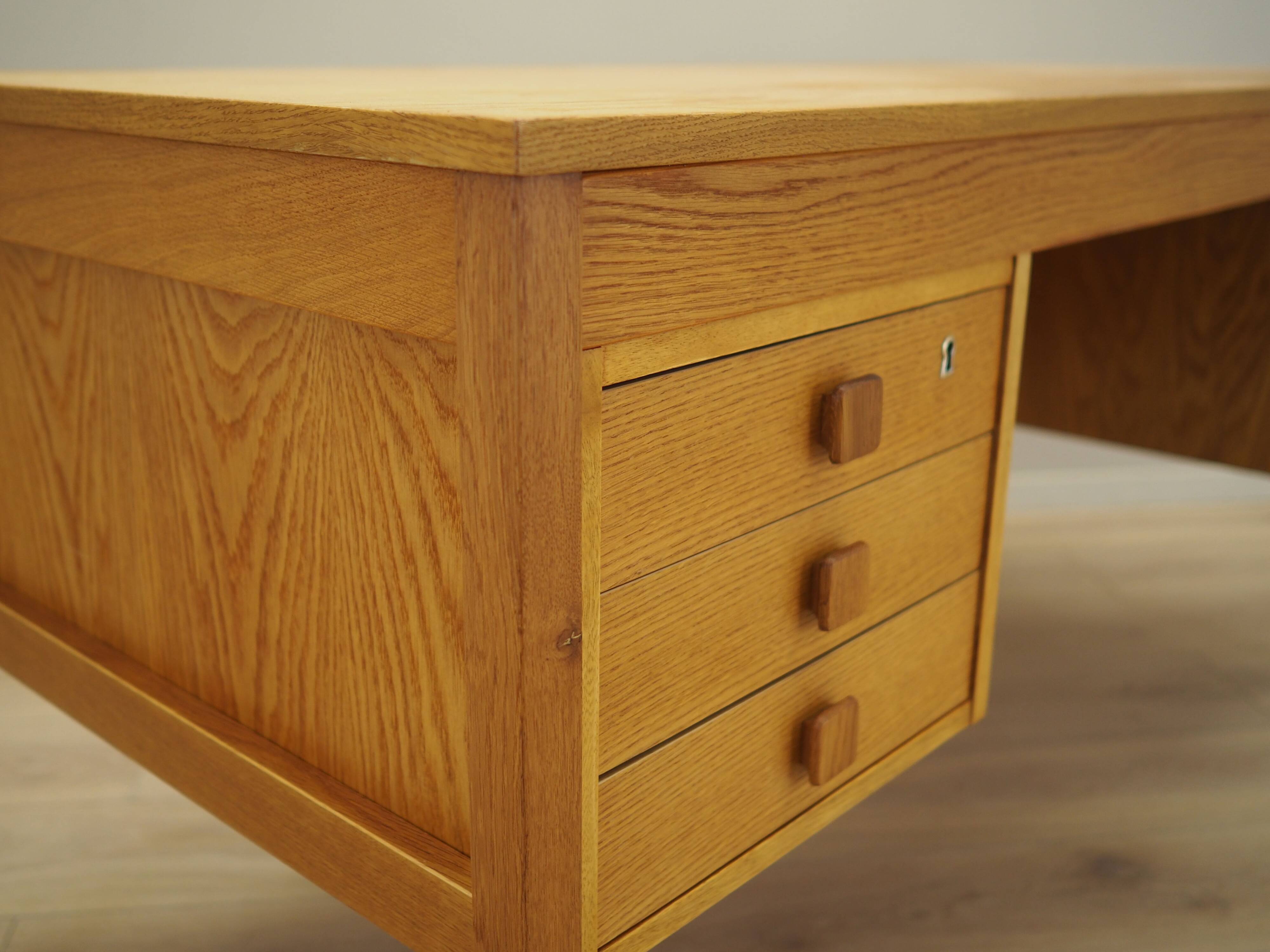Ash wood desk, Danish design, 1970s, manufacturer: Domino Møbler