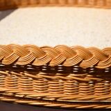Large original tray in vintage woven rattan