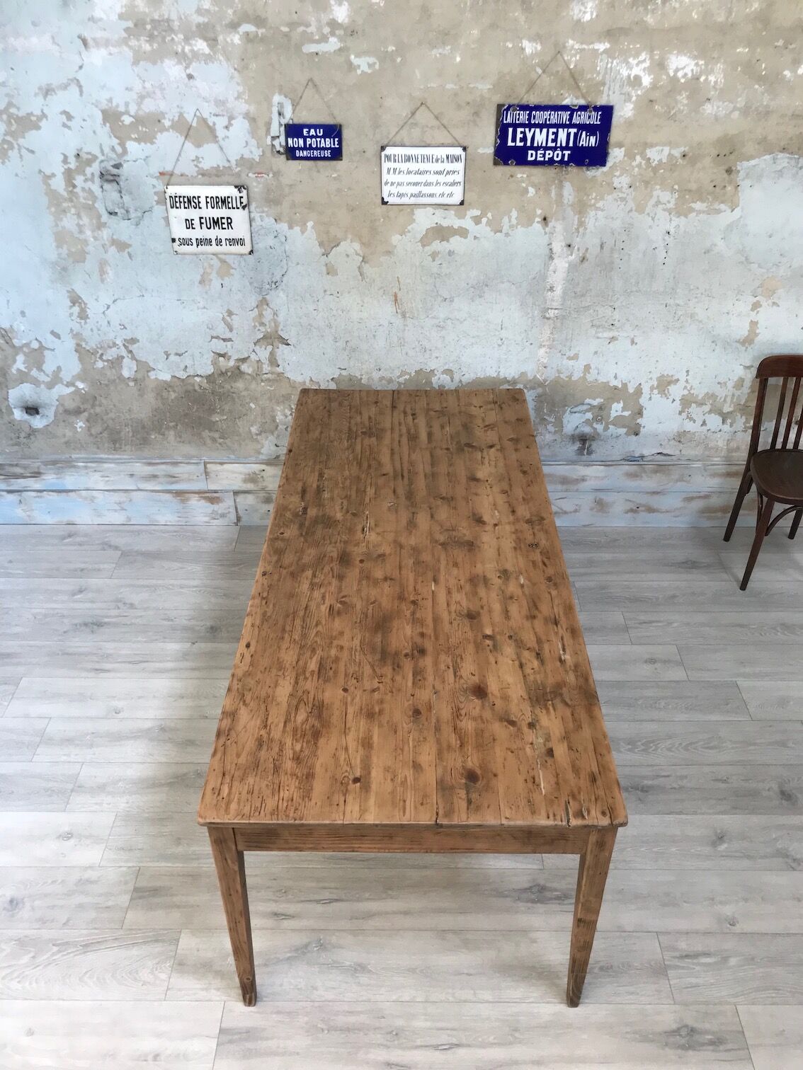 Vintage pine farm table