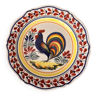 Assiette coq campagne Henriot Quimper