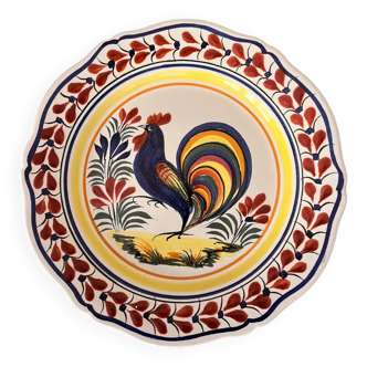Henriot Quimper country rooster plate