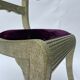 Chaise 1980 tete de belier metal velours violet vintage