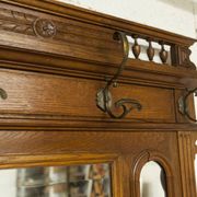Napoleon III style walnut wardrobe, late 19th century, 3 mirrors, marble top, 8 coat hooks