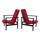 Set 2 vintage Dutch design Impala chair red black Fristho Cor Bontebal