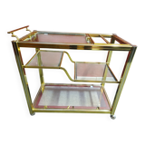 Brass bar table - Pierre Vandel serving trolley