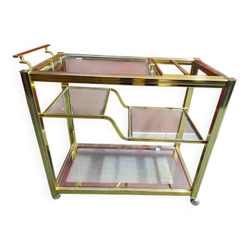 Brass bar table - Pierre Vandel serving trolley