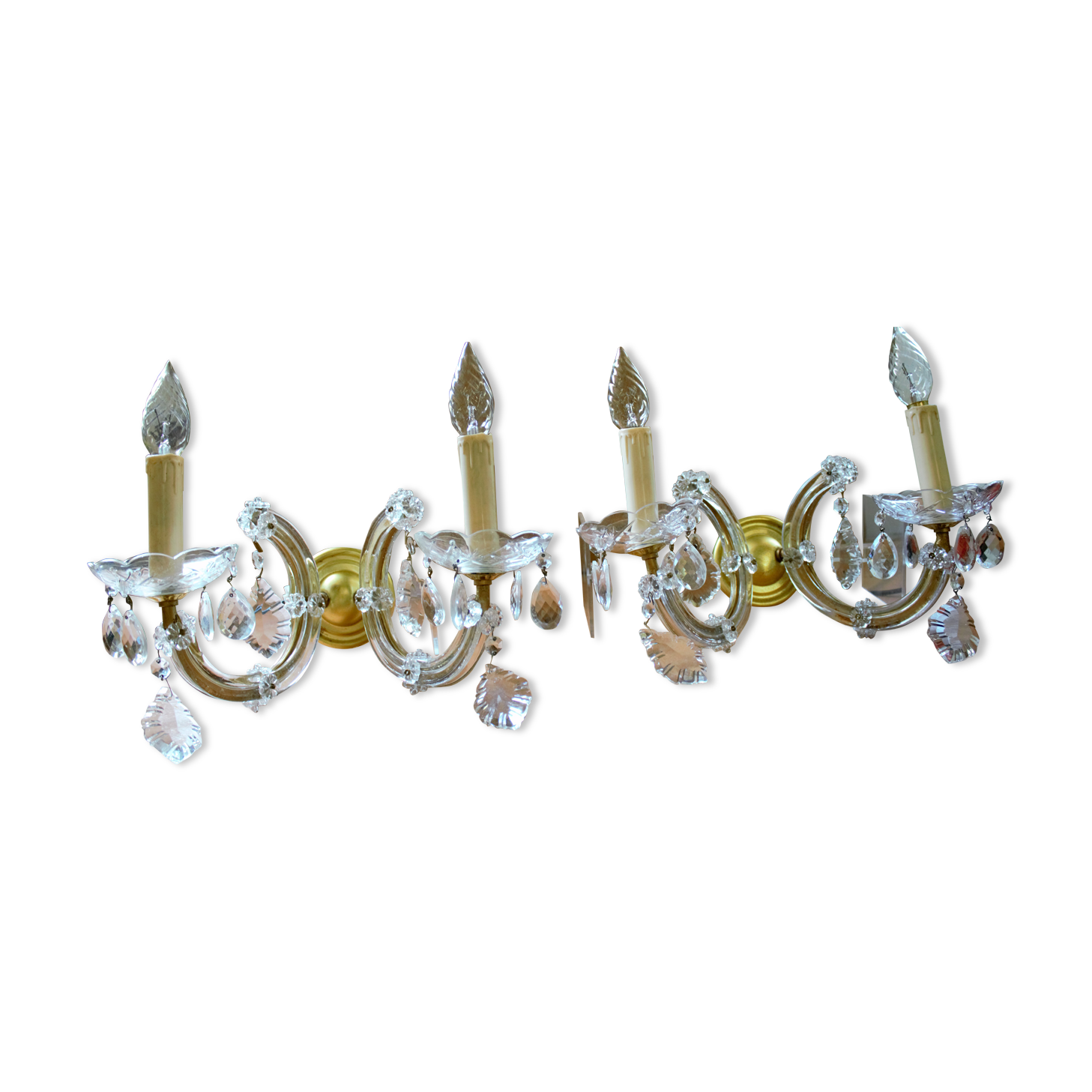 Old set of 2 Marie Thérése lamps with tassels