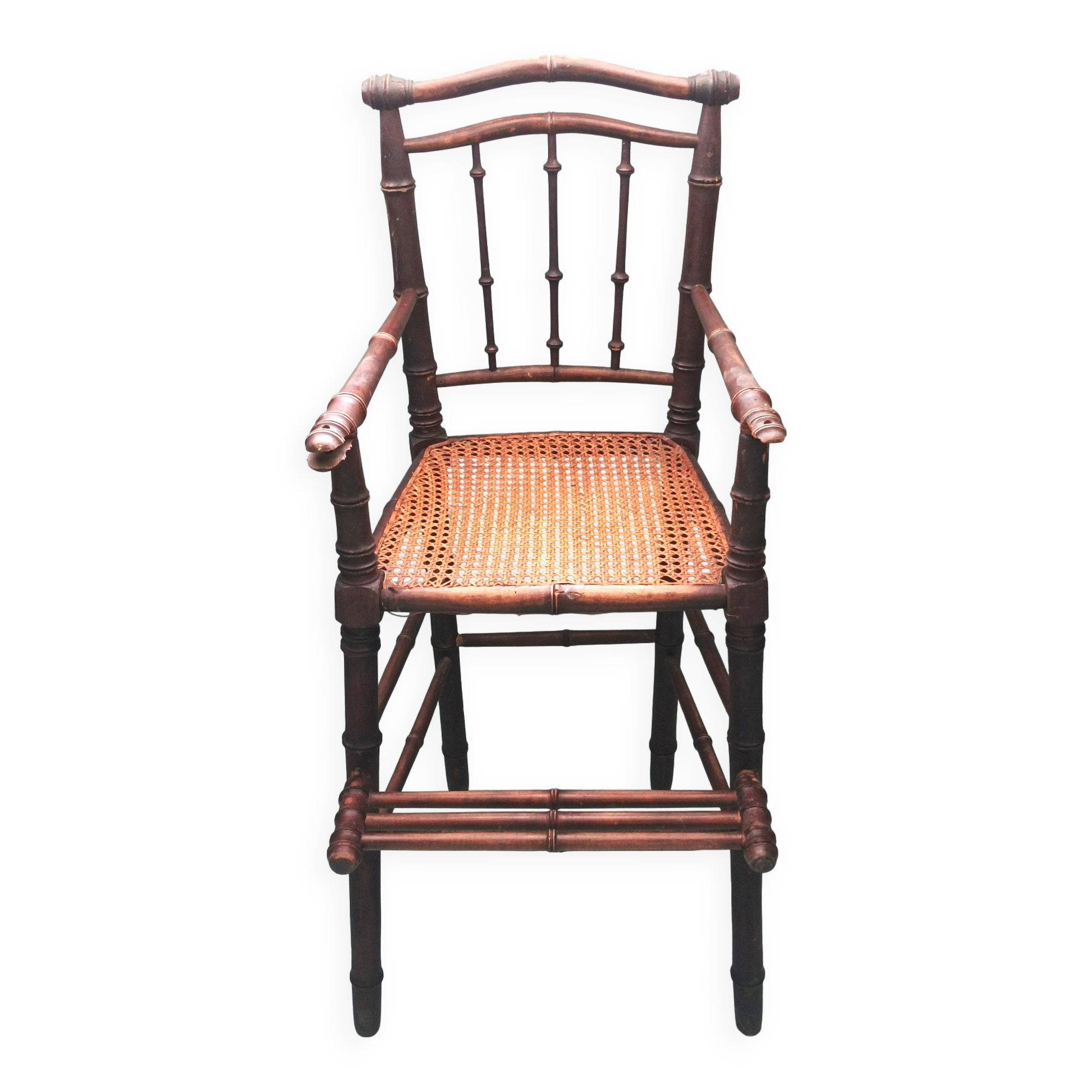 Art Deco caned children's high chair