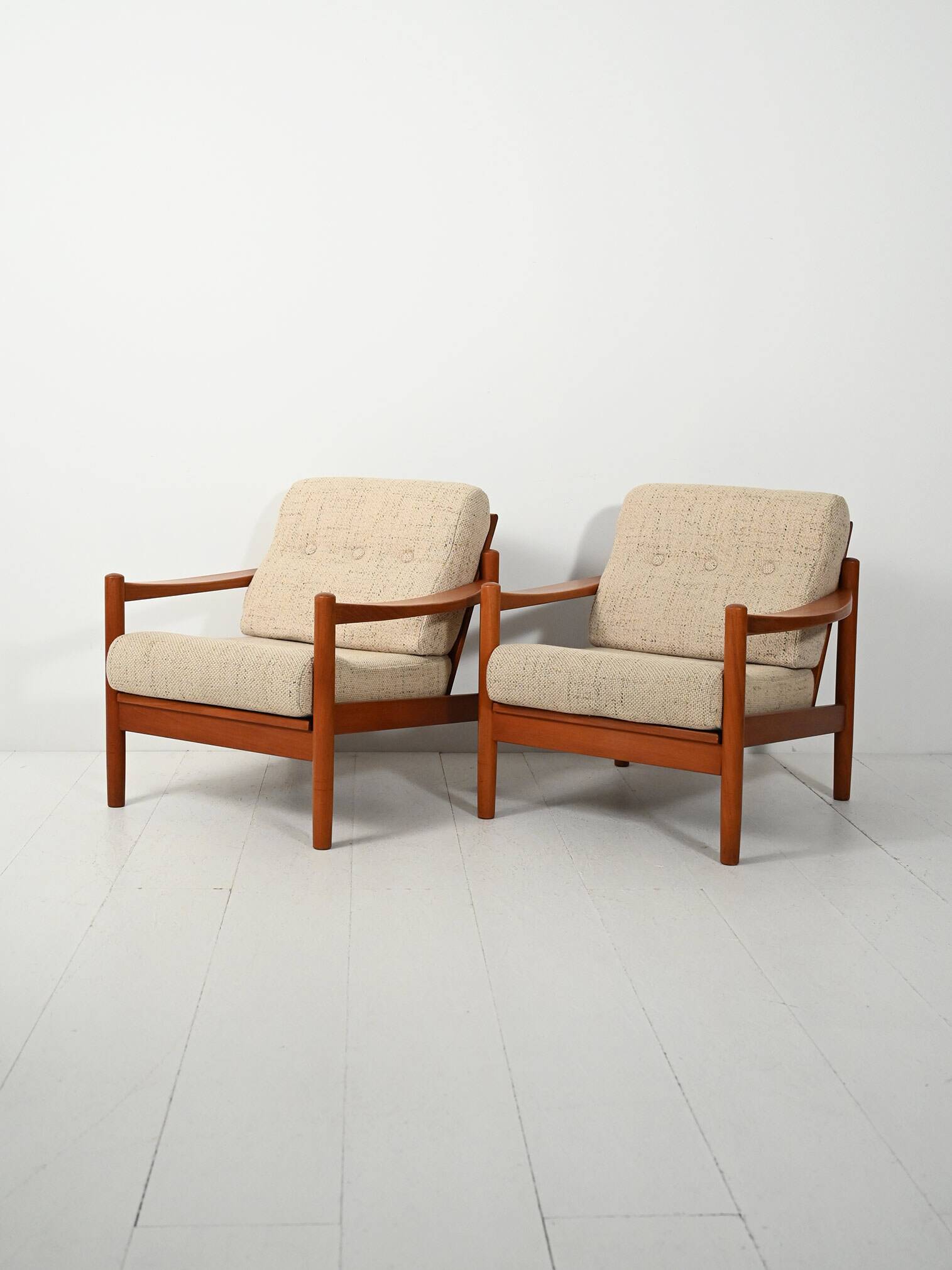 Pair of Danish 1950s teak armchairs