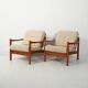 Pair of Danish 1950s teak armchairs