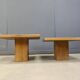 Pair of vintage wooden coffee tables from the 1960s.