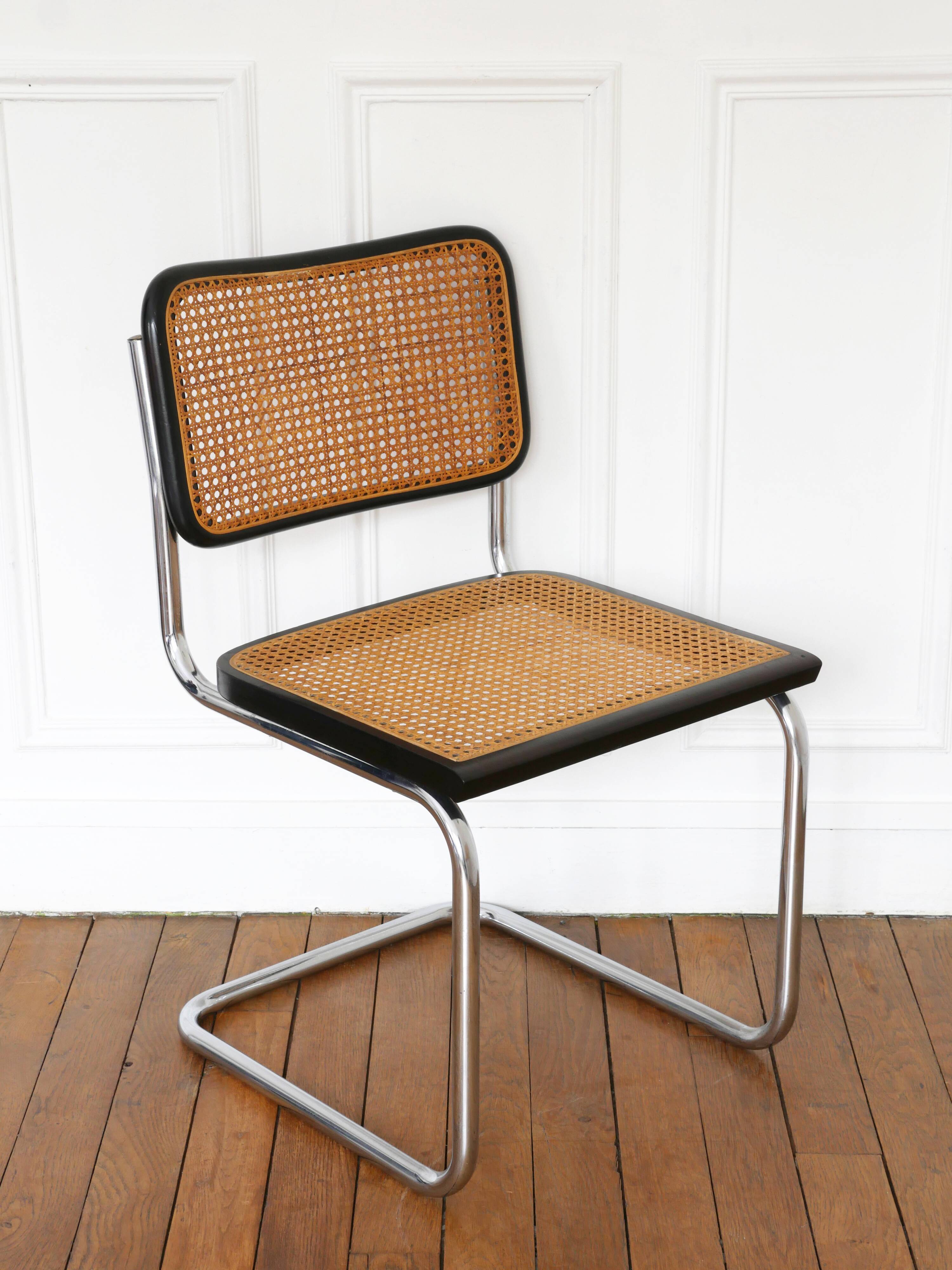 Cesca B32 Breuer Chair Made in Italy - Reupholstered seat cane