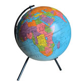 Globe rotating world map