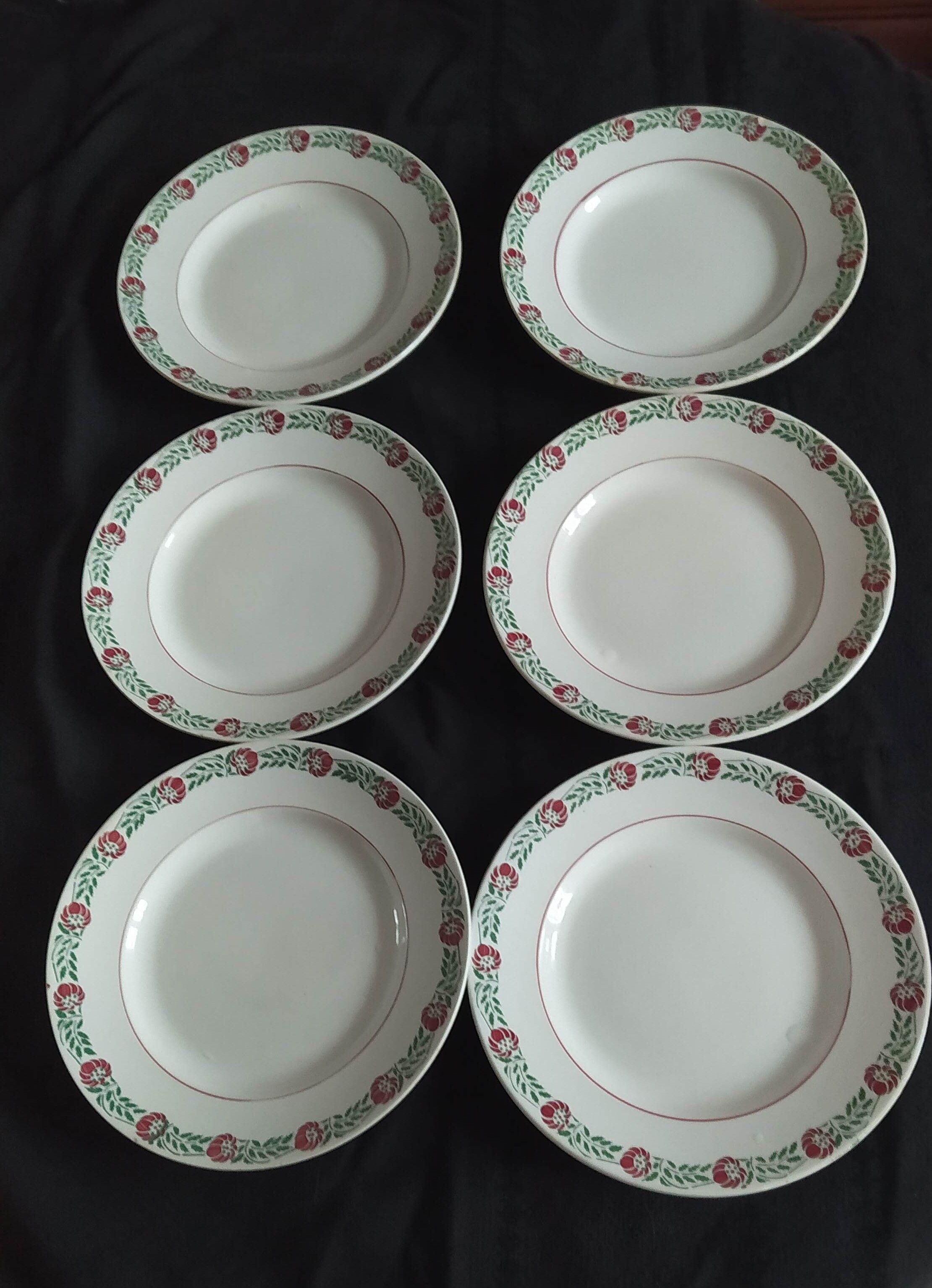 Series of 6 plates Moulin des Loups model Coopé