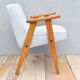 Fauteuil restauré vintage, 1960, tissu bleu clair