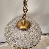 Brass hot air balloon pendant light with crystal drops