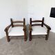 Pair of Dudouyt armchairs from the 1950s, oak.