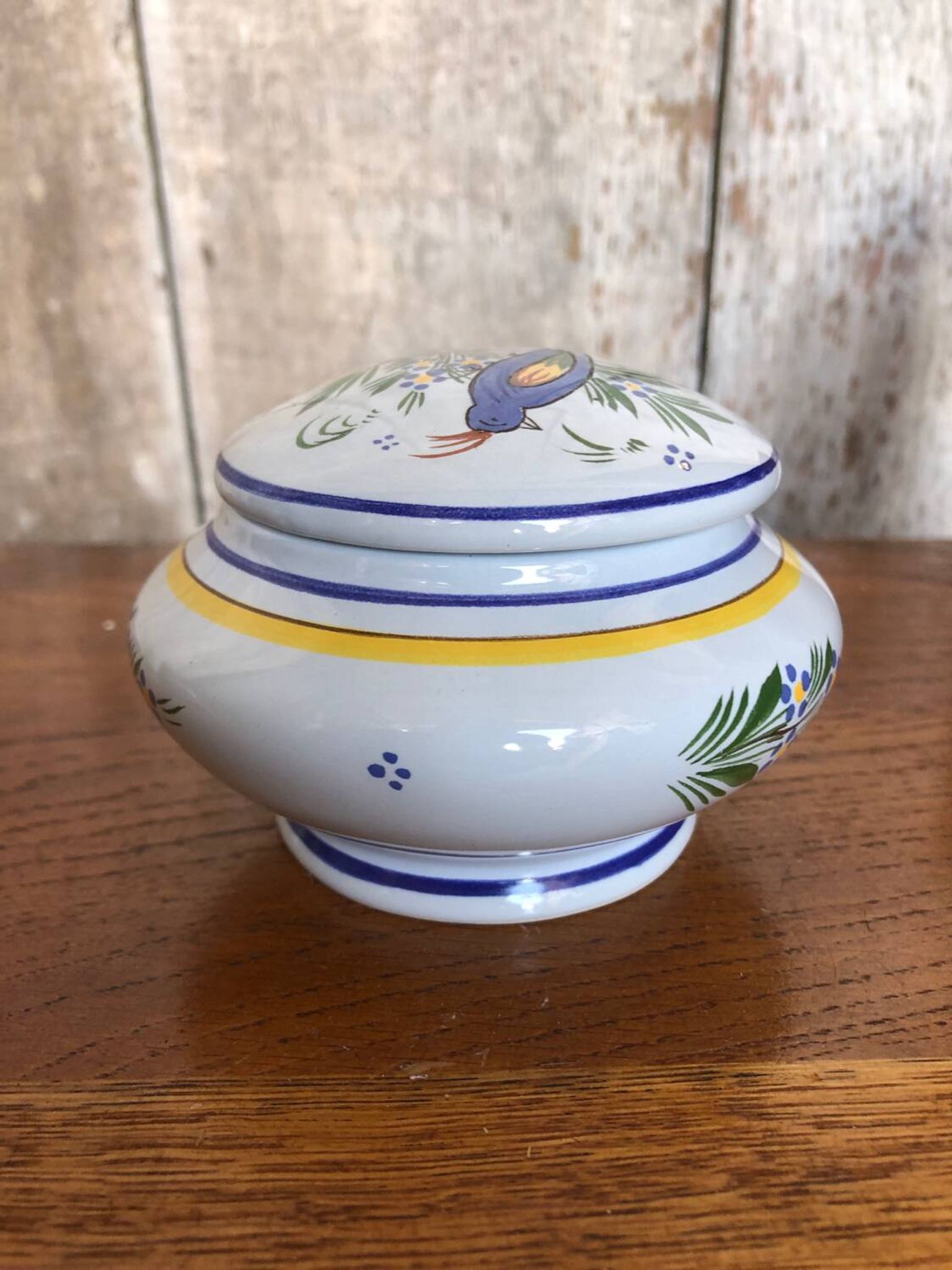 Old quimper henriot ceramic jewelry box decor vintage flowers